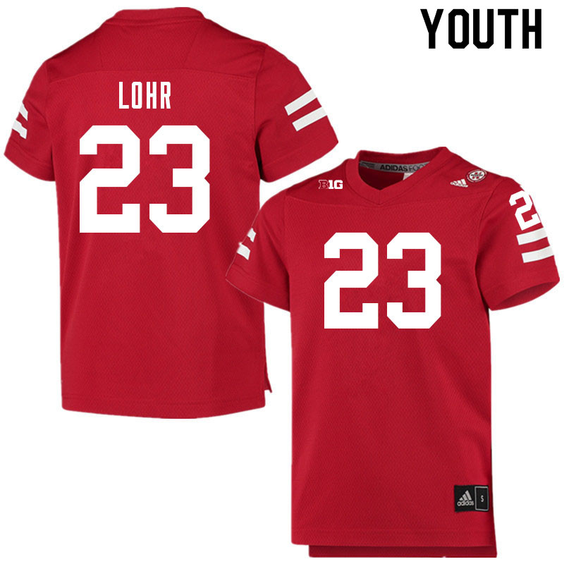 Youth #23 Grant Lohr Nebraska Cornhuskers College Football Jerseys Sale-Scarlet - Click Image to Close